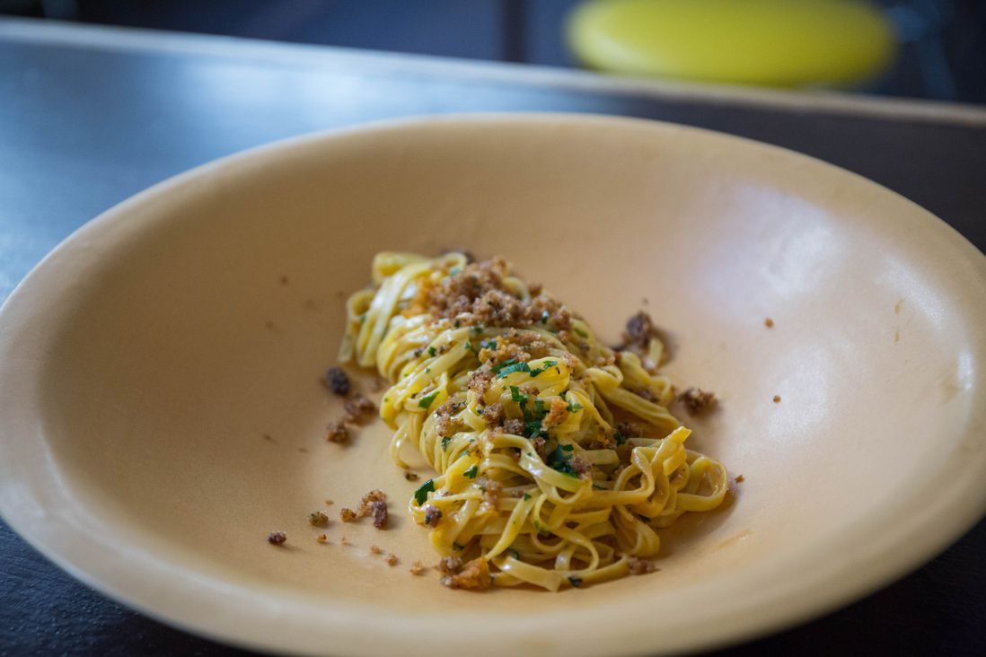 Spaghetti with uni butter ($19)<br/>